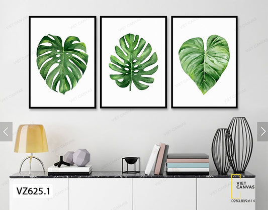 Bộ 3 Tranh Những Chiếc Lá Độc Đáo - VZ625.1