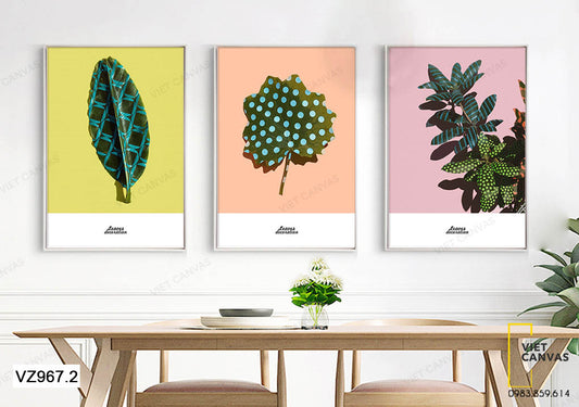 Bộ 3 Tranh Những Chiếc Lá Sinh Động - VZ967.2