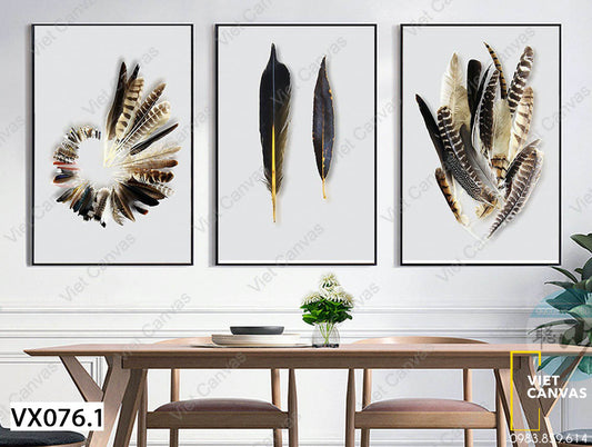 Bộ 3 Tranh Những Chiếc Lông Vũ - VX076.1