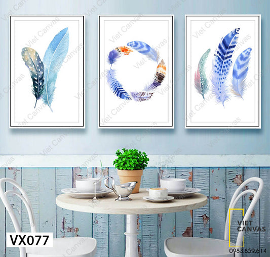 Bộ 3 Tranh Những Chiếc Lông Vũ - VX077
