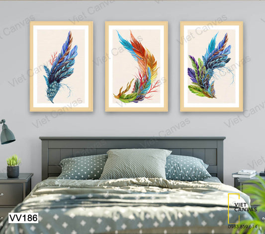 Bộ 3 Tranh Những Chiếc Lông Vũ - VV186