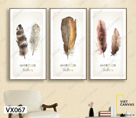 Bộ 3 Tranh Những Chiếc Lông Vũ - VX067