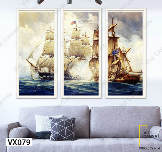 Bộ 3 Tranh Những Chiếc Thuyền Buồm - VX079
