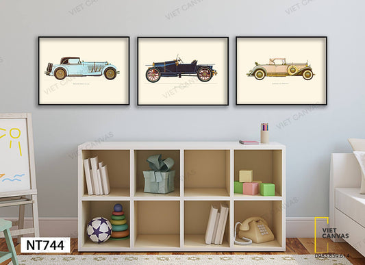 Bộ 3 Tranh Những Chiếc Xe Cổ - NT744