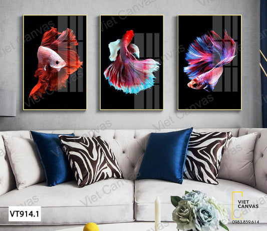 Bộ 3 Tranh Những Chú Cá Sặc Sỡ - VT914.1