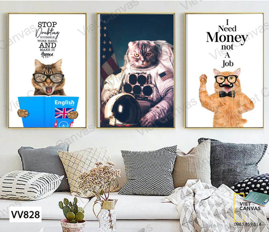 Bộ 3 Tranh Những Chú Mèo - VV828