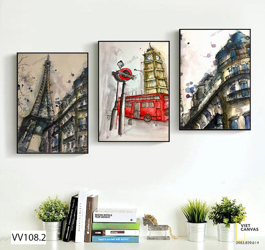 Bộ 3 Tranh Những Địa Danh Nổi Tiếng Trên Thế Giới - VV108.2
