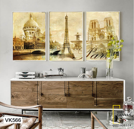 Bộ 3 Tranh Những Kiến Trúc Ấn Tượng - VK566