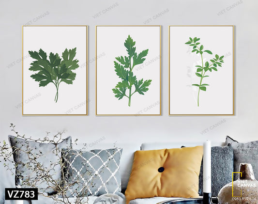 Bộ 3 Tranh Những Mẫu Cây Xanh - VZ783