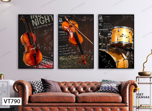 Bộ 3 Tranh Những Nhạc Cụ - VT790
