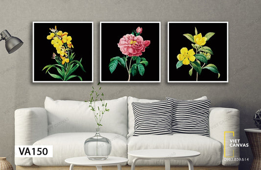 Bộ 3 Tranh Những Nhành Hoa Nở - VA150