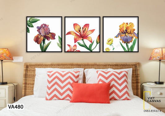 Bộ 3 Tranh Những Nhành Hoa Sặc Sỡ - VA480