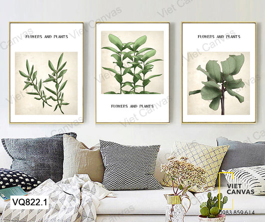 Bộ 3 Tranh Những Nhành Lá - VQ822.1