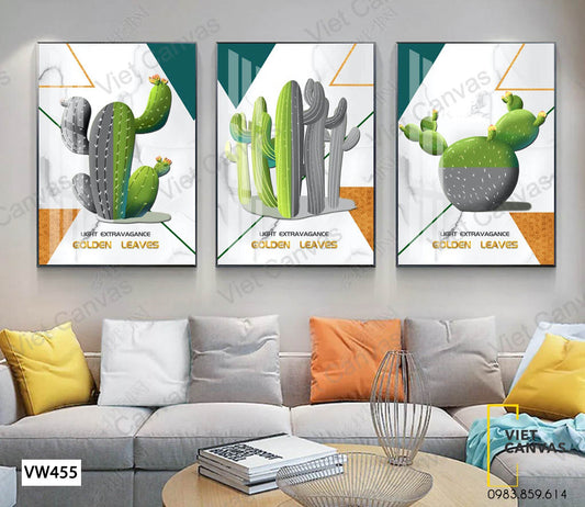 Bộ 3 Tranh Những Nhành Cây Xương Rồng - VW455