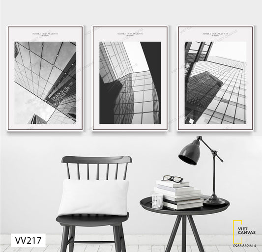 Bộ 3 Tranh Những Tòa Cao Ốc - VV217