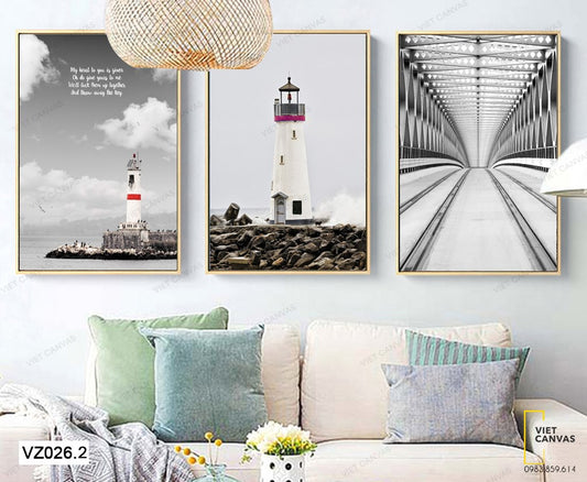 Bộ 3 Tranh Con Đường Và Ngọn Hải Đăng - VZ026.2