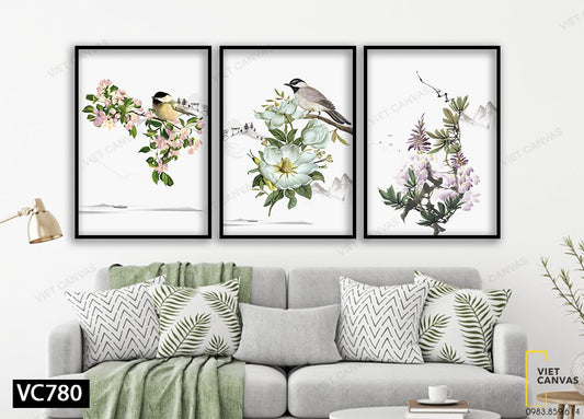Bộ 3 Tranh Những Chú Chim Mùa Xuân - VC780