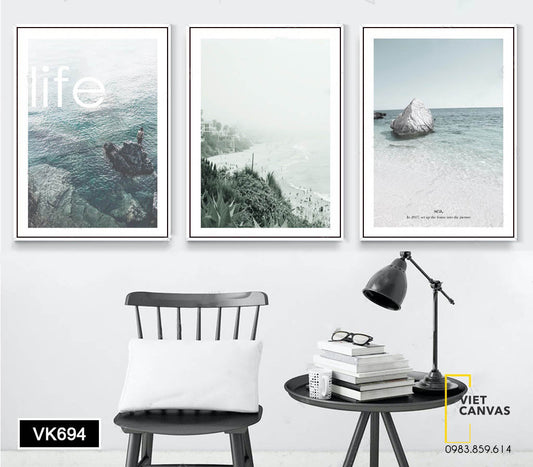 Bộ 3 Tranh Phong Cảnh Biển - VK694