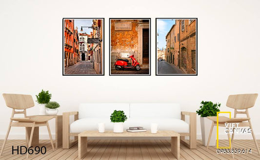 Bộ 3 Tranh Khu Phố Hiện Đại - HD690