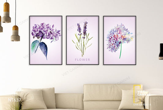 Bộ 3 Tranh Hoa Tím Sang Trọng - NT637