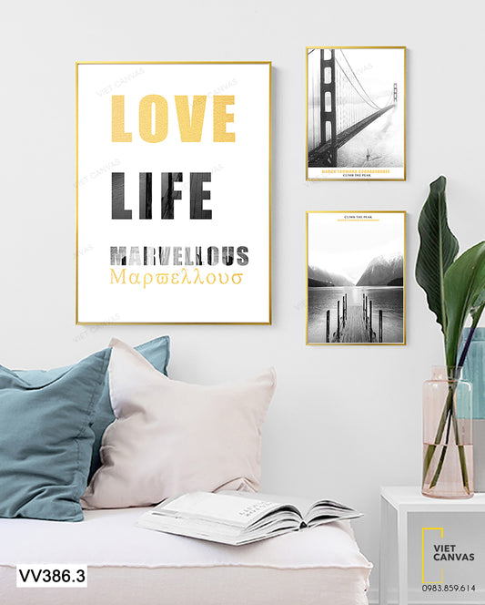 Bộ 3 Tranh Quotes Và Cây Cầu - VV386.3