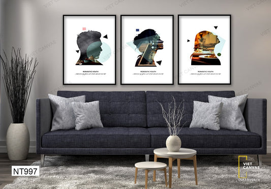 Bộ 3 Tranh Khắc Họa Hình Người - NT997