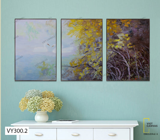 Bộ 3 Tranh Rừng Thu Ngả Vàng - VY300.2