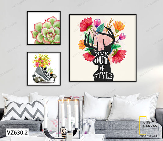 Bộ 3 Tranh Sắc Hoa Rực Rỡ - VZ630.2