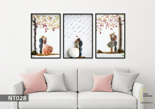 Bộ 3 Tranh Sỏi Đá Biết Yêu - NT028