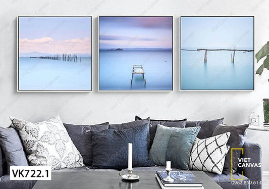Bộ 3 Tranh Sông Nước Yên Bình - VK722.1