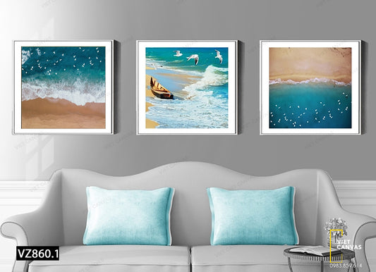 Bộ 3 Tranh Biển Tươi Mát - VZ860.1