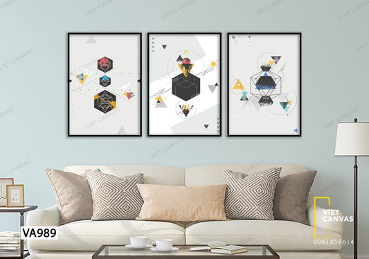 Bộ 3 Tranh Sự Kết Hợp Kì Diệu Của Khối Hình - VA989
