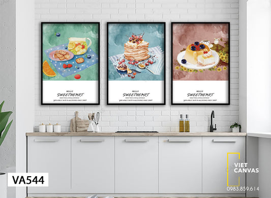 Bộ 3 Tranh Bánh Ngọt - VA544