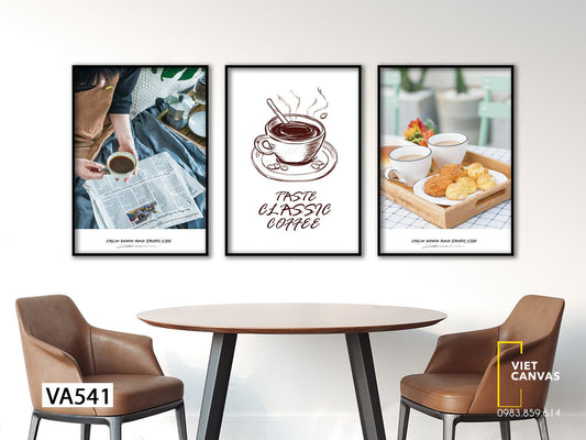 Bộ 3 Tranh Tách Cafe Nóng - VA541