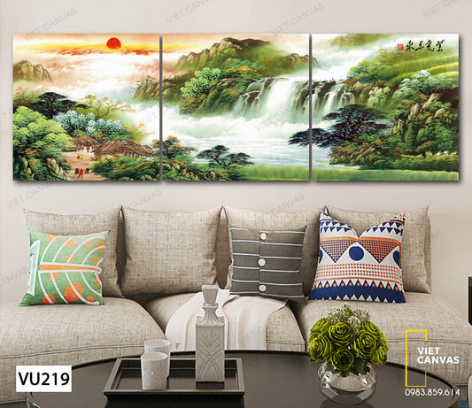 Bộ 3 Tranh Thác Nước Và Núi Rừng - VU219