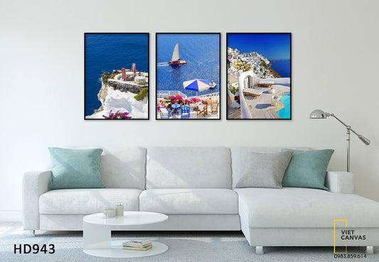 Bộ 3 Tranh Thành Phố Ven Biển - HD943