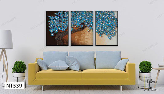 Bộ 3 Tranh Cây Hoa Xanh - NT539