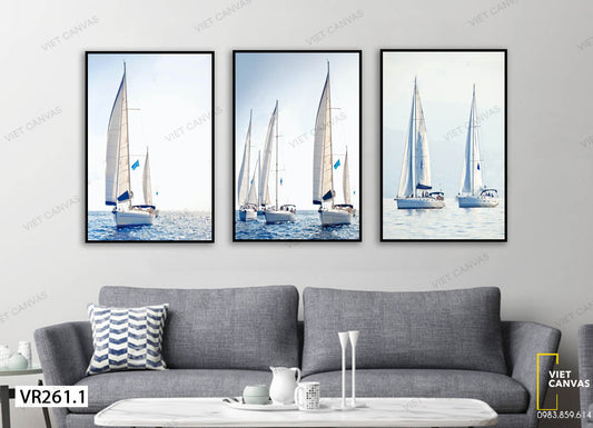 Bộ 3 Tranh Những Chiếc Thuyền Buồm - VR261.1