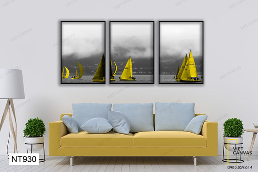 Bộ 3 Tranh Thuyền Trên Biển - NT930