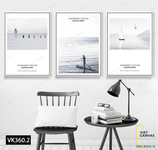 Bộ 3 Tranh Thuyền Và Người Lái Đò - VK360.2