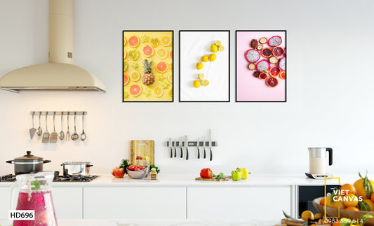 Bộ 3 Tranh Trái Cây Sắc Màu - HD696