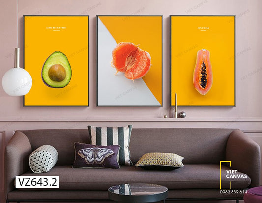 Bộ 3 Tranh Trái Cây - VZ643.2