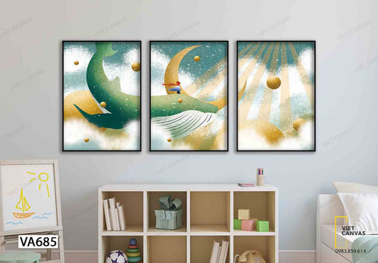 Bộ 3 Tranh Ước Mơ Bay Vào Vũ Trụ Bao La - VA685