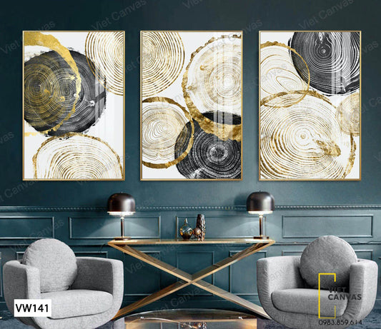 Bộ 3 Tranh Vân Tròn Trừu Tượng - VW141