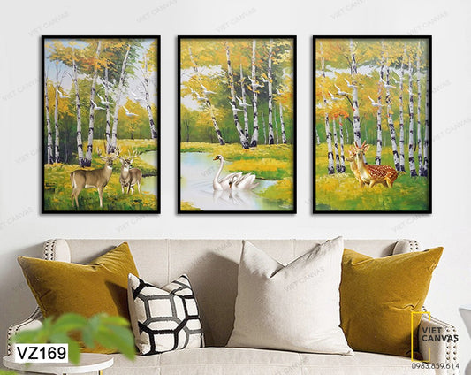 Bộ 3 Tranh Vẻ Đẹp Bình Yên Của Thiên Nhiên - VZ169