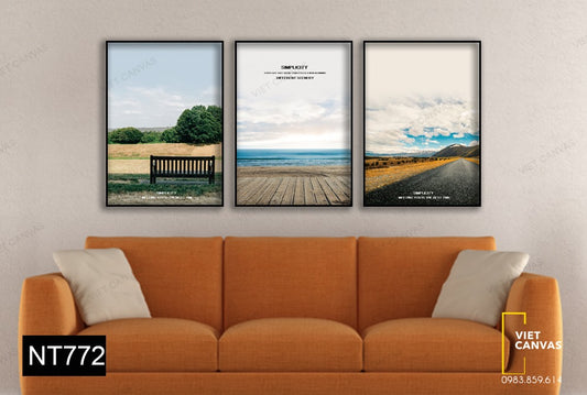 Bộ 3 Tranh Khu Rừng, Biển Cả Và Bầu Trời - NT772