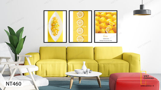 Bộ 3 Tranh Lát Chanh Tươi - NT460