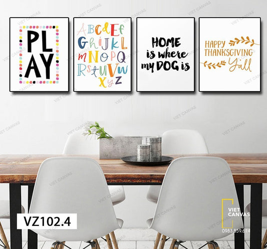 Bộ 4 Tranh Chữ Ấn Tượng - VZ102.4