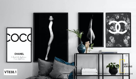Bộ 4 Tranh Cô Gái Và Chanel - VT838.1