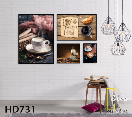 Bộ 4 Tranh Những Tách Cà Phê - HD731
